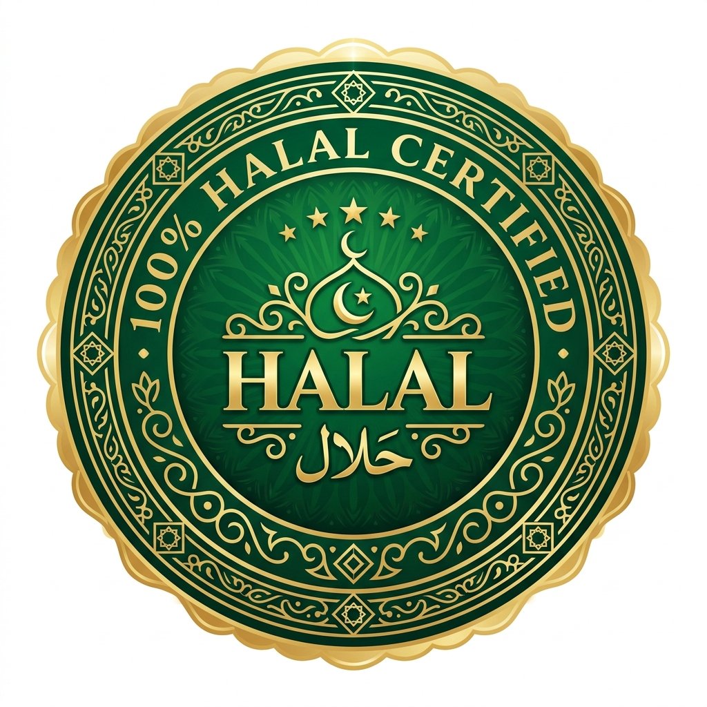 100% Halal Certified Seal
